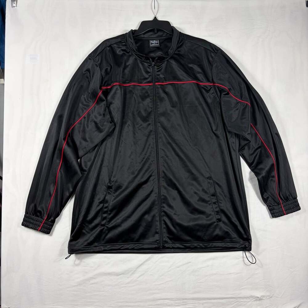 Choice Apparel Track Jacket Size 3XL Black Red Piping Zip